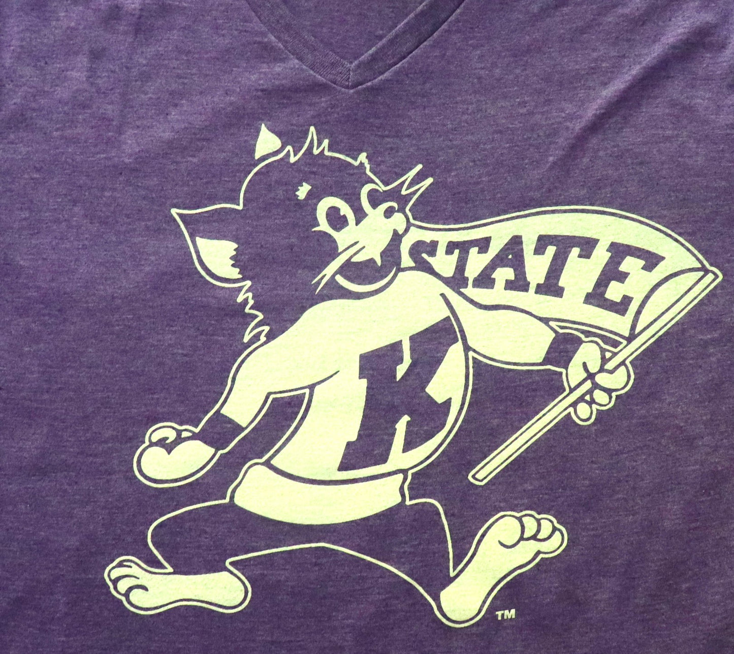 K-State Flag Willie V-Neck Short Sleeve T-Shirt