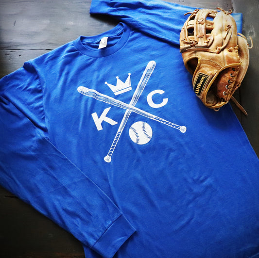 KC Baseball Crossed Bats Long Sleeve