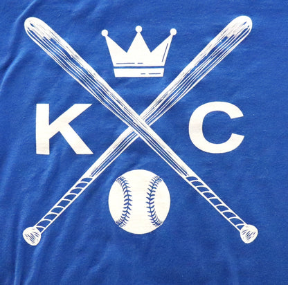 KC Baseball Crossed Bats Crew Neck Sweatshirt