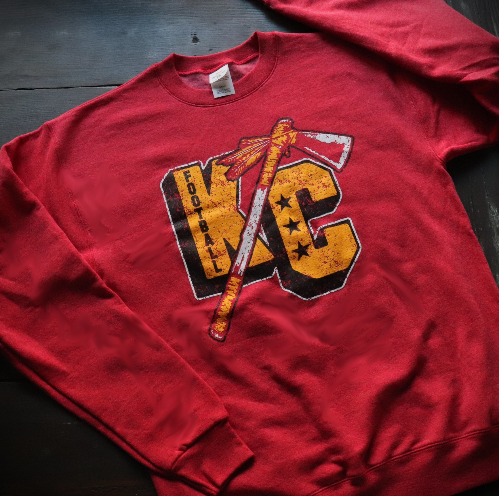 Block KC Hatchet H Red Crew Neck Sweatshirt