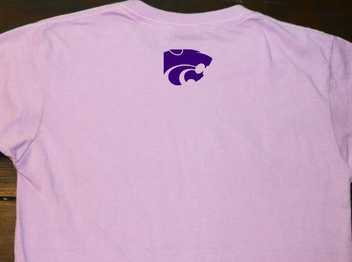 K-State Lavender Crew Neck State Short Sleeve T-shirt