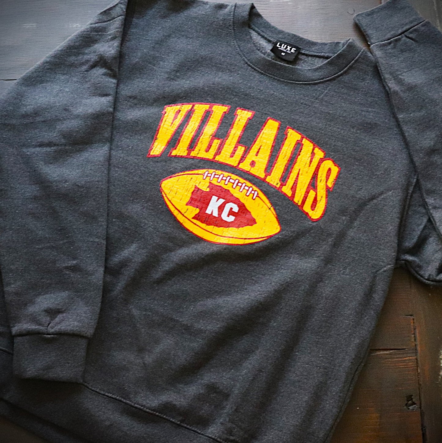 Villains Heather Black Crew Neck