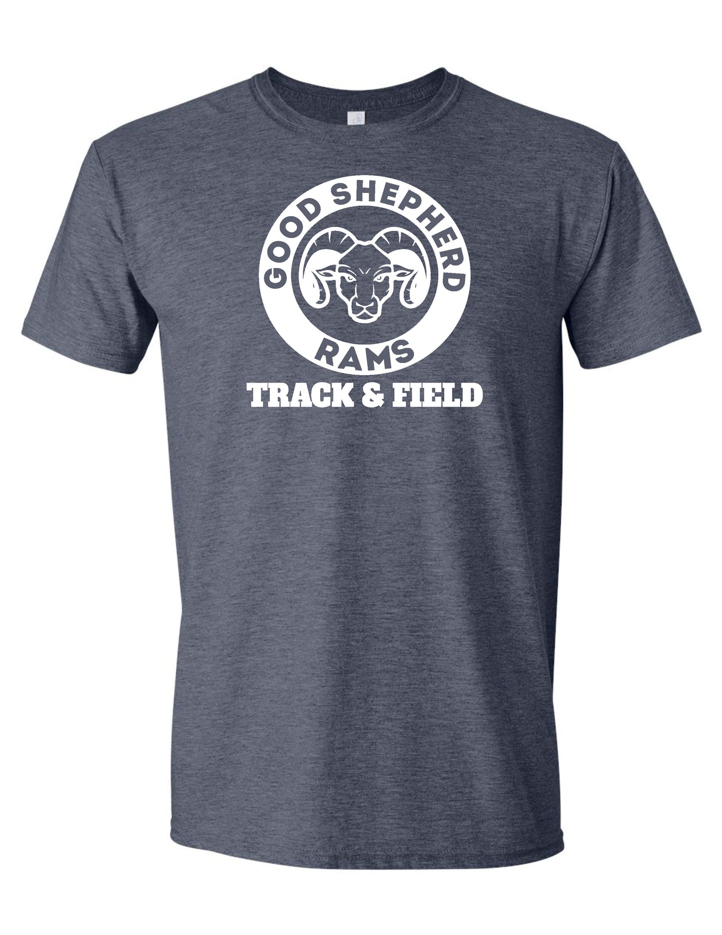 Good Shepherd Track and Field SHORT SLEEVE HEATHER BLUE