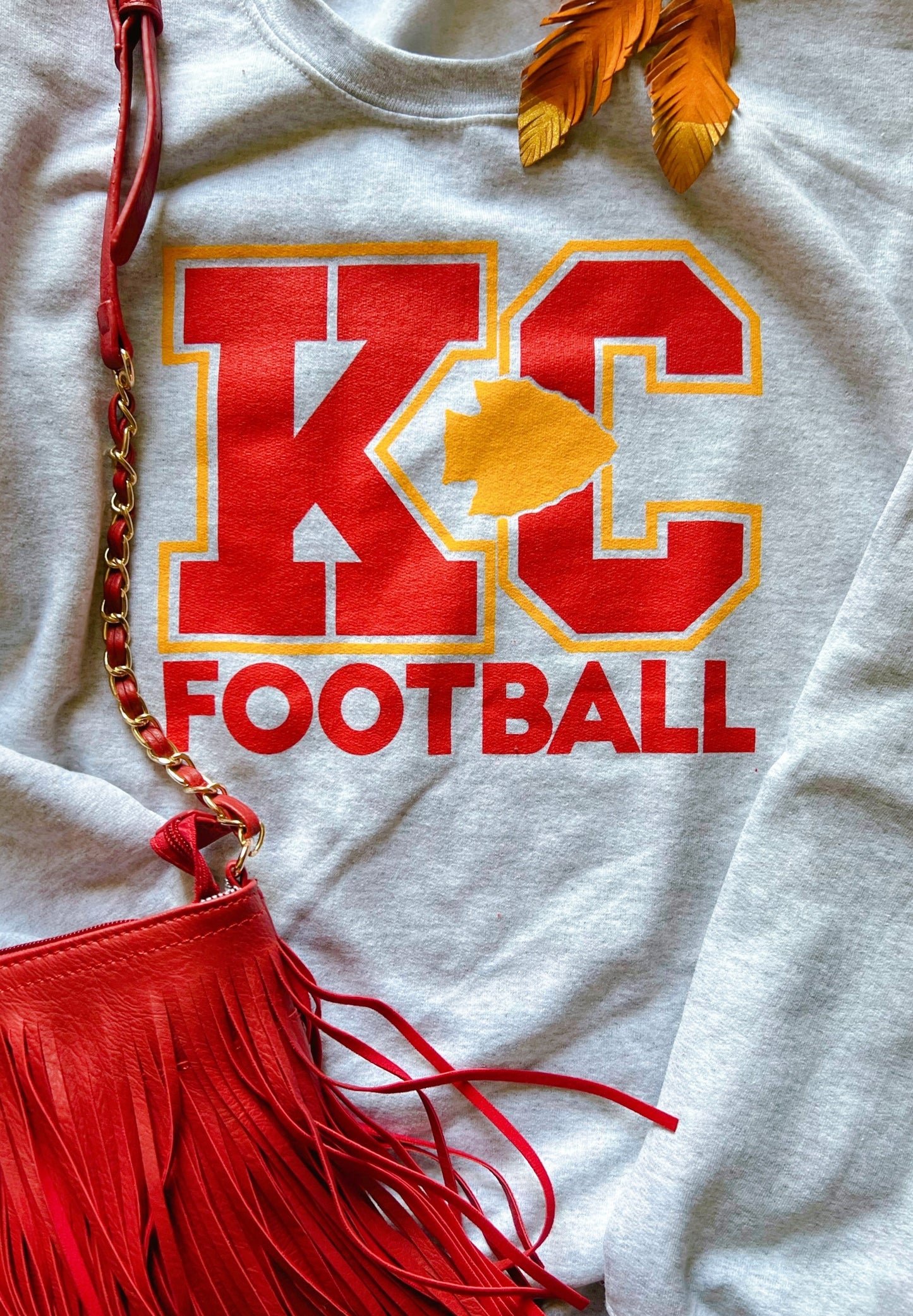 Kansas City Football Ash Crew Sweatshirt