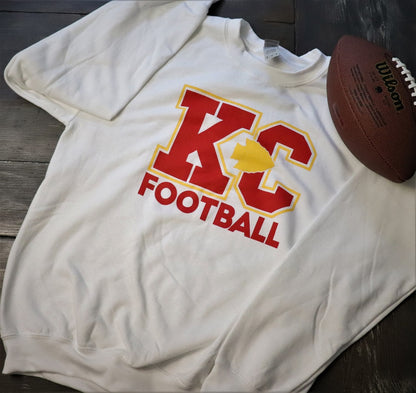 WHITE Kansas City Football Crew Sweatshirt