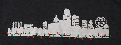 Kansas City Skyline with Christmas Lights Long Sleeve T-Shirt