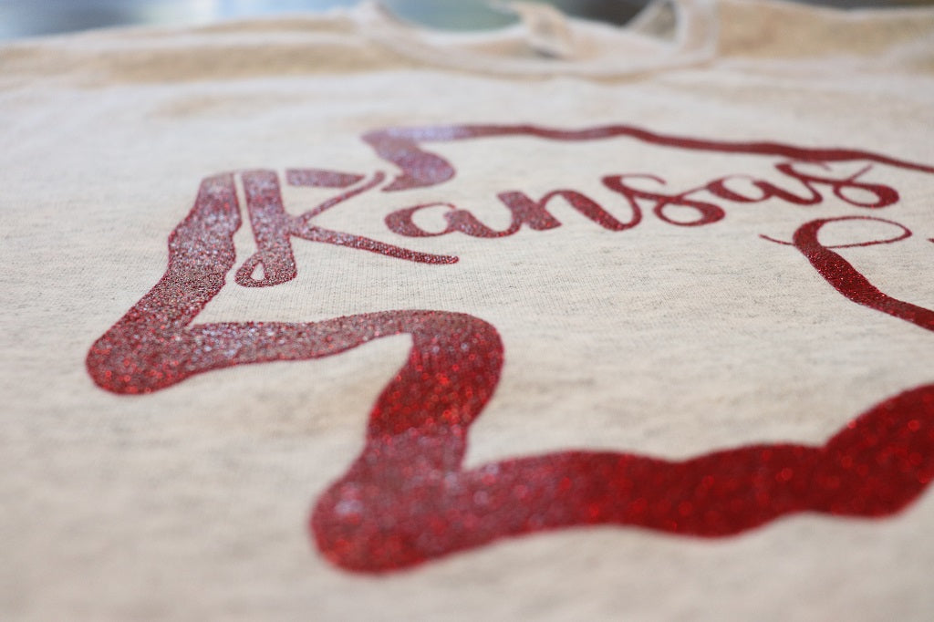 Glitter Kansas City Arrowhead Crew Neck