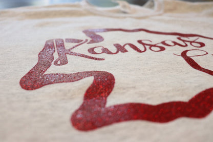 Glitter Kansas City Arrowhead Crew Neck