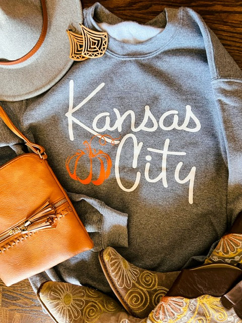 Kansas City Pumpkin Crew Neck Sweatshirt