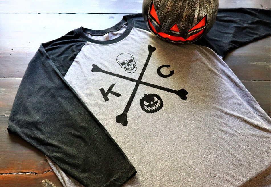 Dalton Ink KC Skull and Bones Baseball Tee L / Baseball Shirt